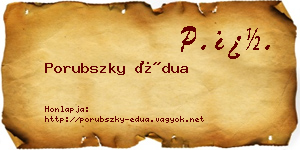 Porubszky Édua névjegykártya